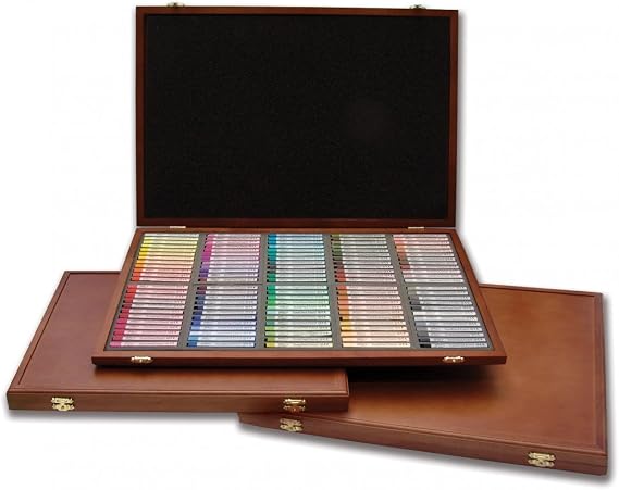 Mungyo Gallery Semi-Hard Pastels Wood Box Set of 120 - Assorted Colors