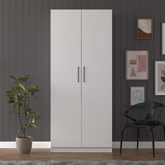 ASRA TREND Beyaz MD001 Katlanır Masa Dolabı 80x208 cm Çok Amaçlı Kitaplıklı Çalışma Masası Geniş Depolama Alanlı Fonksiyonel Kiler ve Ofis Ünitesi%100 MDFLAM