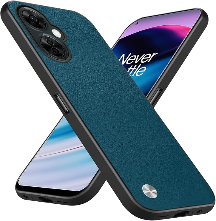 for OnePlus Nord N30 5G Case, Anti-Slip Anti-Fingerprint Matte Faux Leather Textured, Camera Full Protector, Slim Soft TPU Shockproof Durable Drop Protection Cover for OnePlus Nord N30 (Blue)