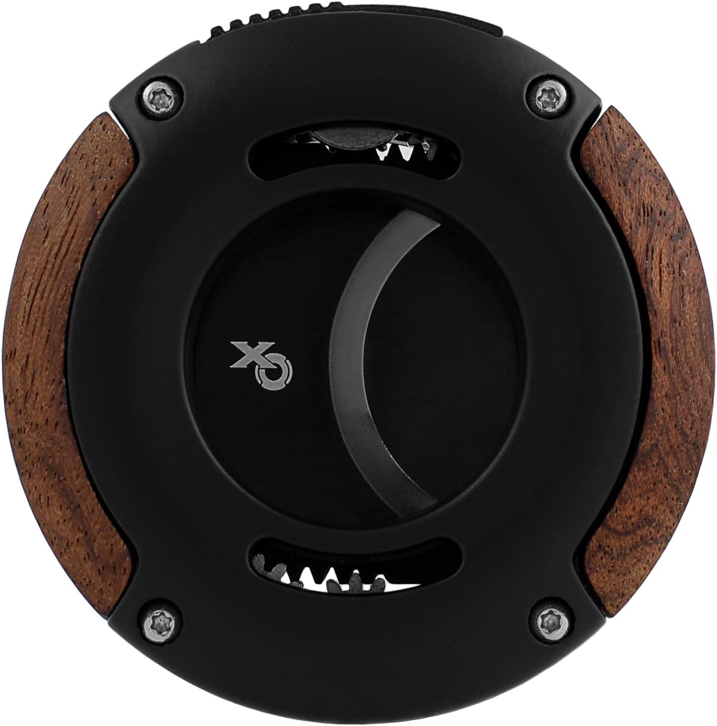 XIKAR XO Double Guillotine Cigar Cutter, Black Dual Stainless Steel Blades, 64 Ring Gauge, Round Aluminum Body, Precision Cigar Cutting, Spring-Loaded Release, Premium Cutter for Cigar Aficionados