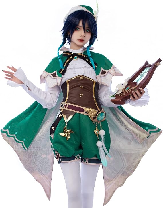 Cosfun Game Genshin Impact Venti Cosplay Costume Full Outfits Jacquard Upgrade Ver. C00442