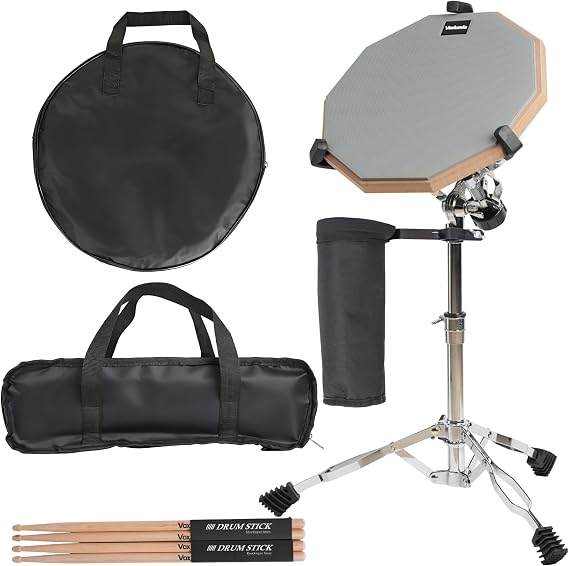 Drum Practice Pad Set, 12 Inch Double Sided Silent Drum Pad