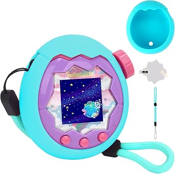 YouKnow Silicone Case for Tamagotchi Paradise Interactive Toy Digital Pet, with Screen Protector and Wrist Strap (Green)