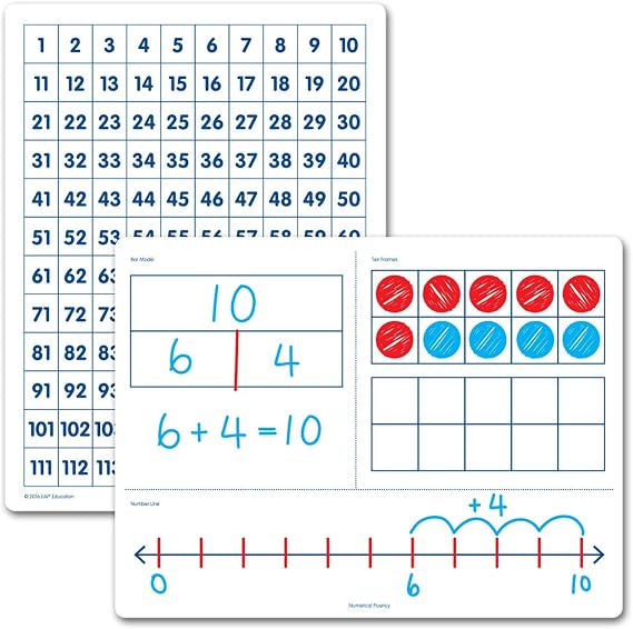 Numerical Fluency & 120 Chart Flexible Dry-Erase Boards - Set of 10