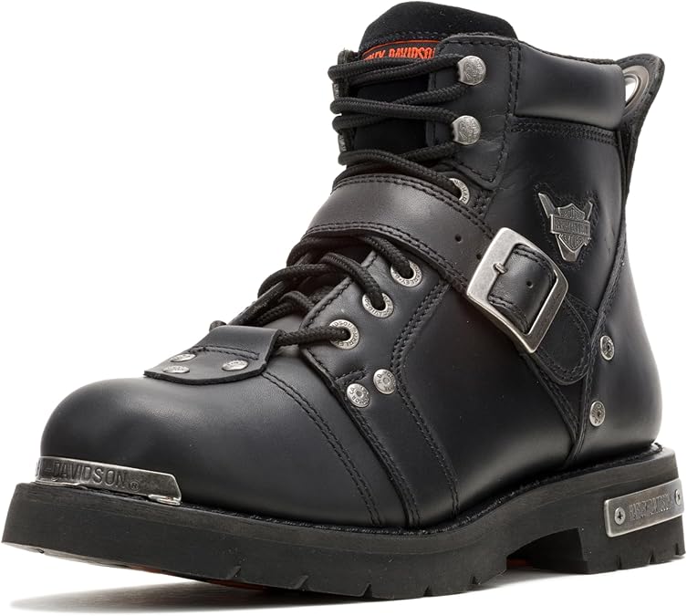 Harley-Davidson FOOTWEAR Mens Brake Buckle Leather Riding Casual Boots Ankle