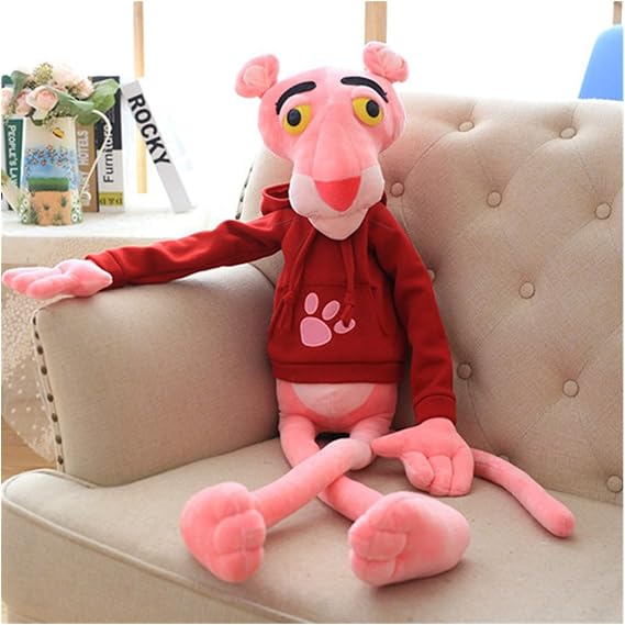 Plush Toys 55-130cm Huge Toys Playing Cute Naughty Pink Panther Plush Stuffed Plush Toy Home Decor Girl Kawaii Gift Color : Red, Height : 130cm