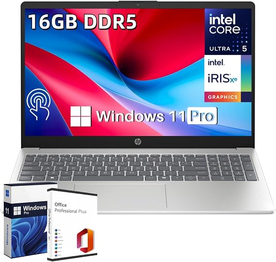 HP 2026 Touchscreen Laptop 15.6" FHD+ LED 16GB DDR5 512GB Intel Ultra 5 CPU