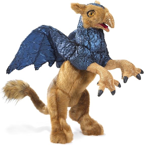 Folkmanis Griffin Hand Puppet, Beige, Blue, Black