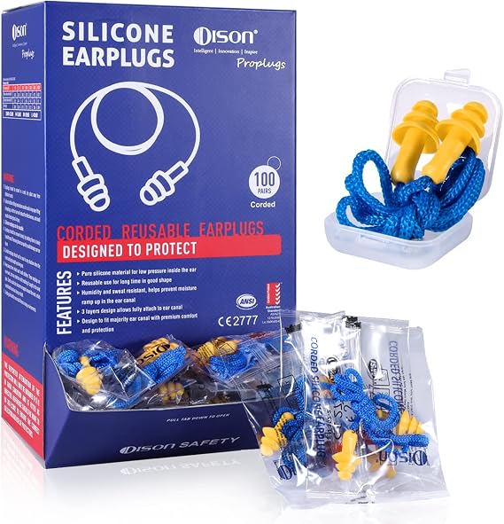 Dison 100Pairs Silicone Ear Plugs,32dB,Yellow