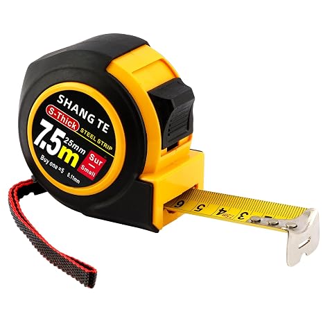 Tape Measure 25 ft, Measuring Tape, 25-Foot Steel Retractable Metric Tape Measure Body Measuring Tape for Body Measurements, Manual-Locking, for Construction, Carpenter, Designer
