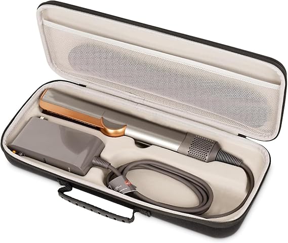 Hard Travel Case Compatible with Dyson airstraight HT01 Hair Straightener & Power Supply, Waterproof and Shockproof Storage caryying case (Black)