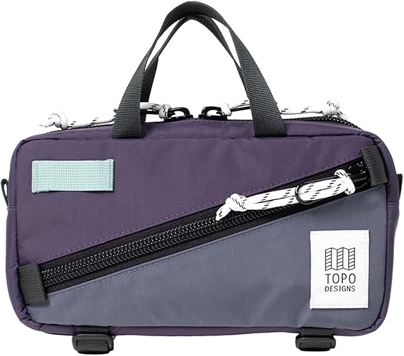 Topo Designs Mini Quick Pack Shoulder Sling Waist Pack (Nightshade/Slate) | Small Bag EDC and Daily Commute, Bike Rides, Internal Organization, 420D Nylon, Bottom Compression Straps