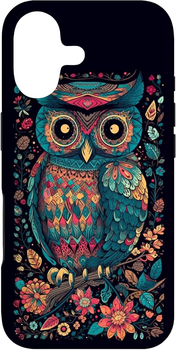 Colorful Boho Owl Floral Hippie Indie Aesthetic Art Case for iPhone 17