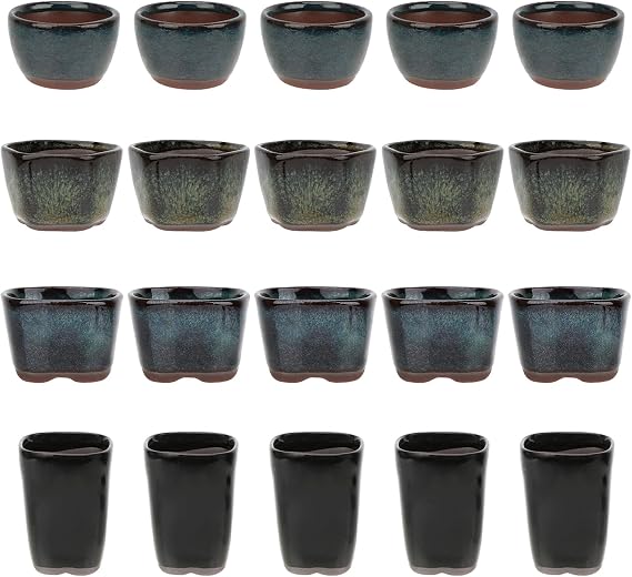 Bonsai Planter 20 pc Mini Glazed Pots Succulent 1.6 Inch