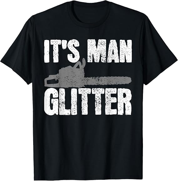 Lumberjack Woodworker Man Glitter Vintage T-Shirt, Men, Black, Small