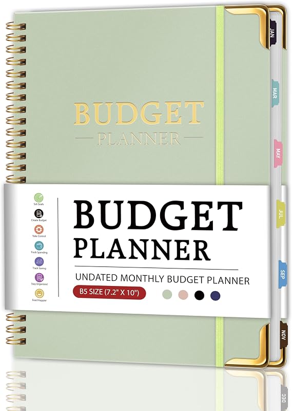 Budget Planner - Monthly Budget Book with Expense Tracker Notebook, B5
