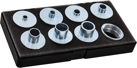 Milescraft 1228 Metal Bushing Set - 11 pc. Router Template Guide Set Fits Porter Cable Style Router Sub Bases - Universal
