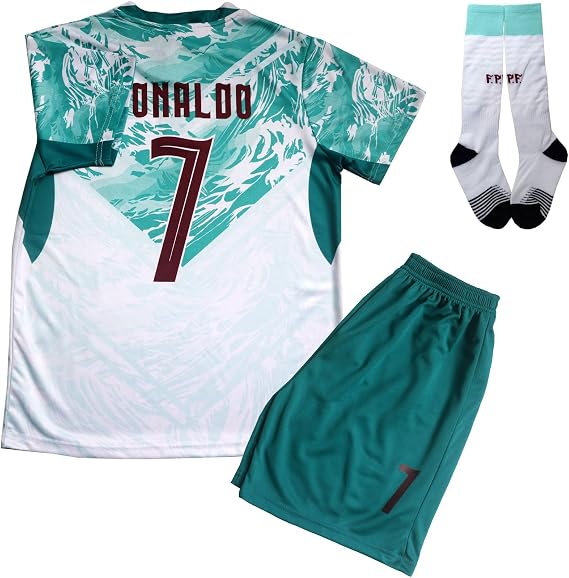 ORGBRAIN #7 No Kids Football Soccer Jersey/Shorts/Socks Kit Youth Sizes