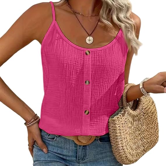 Tank Tops for Women, Sleeveless Solid Color Camisole Top Summer Casual Basic Loose Cute Shirts, S-2XL