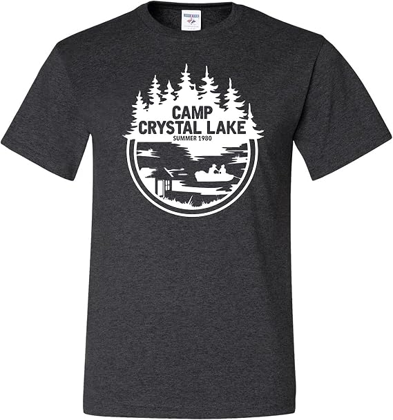 wild custom apparel White Camp Crystal Lake Retro NJ 80s Horror Movie Jason Pop Culture Graphic Mens T-Shirts