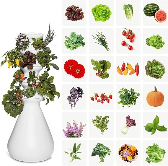 Lettuce Grow Farmstand Outdoor Starter Kit | 24 Seedlings | 4ft 10in | USA