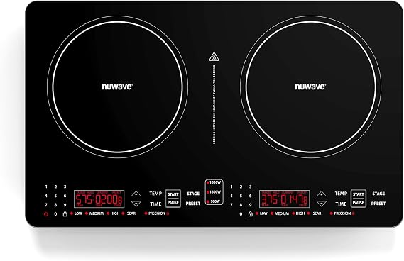 Nuwave PIC Double Portable Induction Cooktop, 900W/1500W/1800W Options