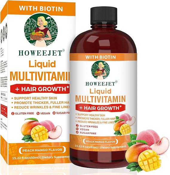 Liquid Multivitamin for Hair Growth, Clinically Tested Formula, 15.22 Fl Oz