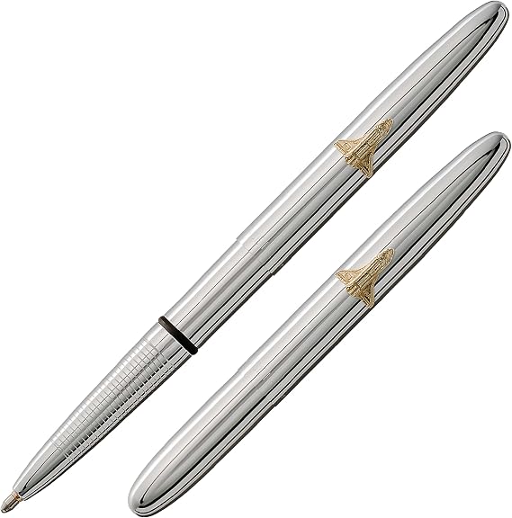 Fisher Space Pen Chrome Shuttle Emblem Pressurized Ballpoint Bullet Pen