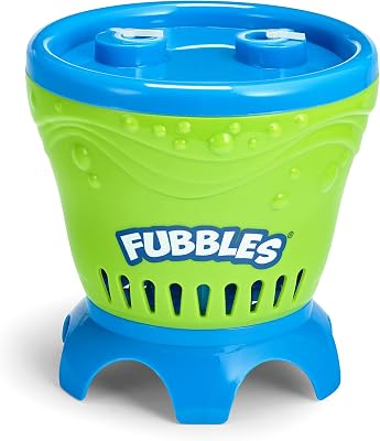 Little Kids Fubbles Blow Tons of Sky High Bubbles Party Machine for Kids & Includes Bubble Solution, Green