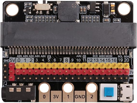 IOBIT V2.0 Bypass Adapter Shield Micro-Bit Expansion Card with Buzzer for BBC Micro: Python Graphics Programming for Little Kids