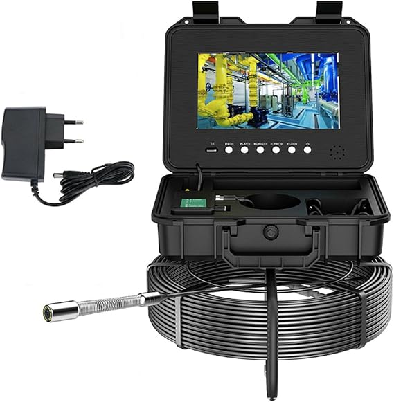 Industrial Endoscope Camera,20M 30M 1080P 10.1 Inch IP68 Waterproof Sewer Camera 8 White Light Lamps Suitable for Sewer Pipe Inspection