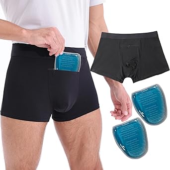 Vasectomy Jockstrap Underwear with Zip Pocket Design and 2 Vasectomy Ice Packs For Testicular Support And Pain Relief