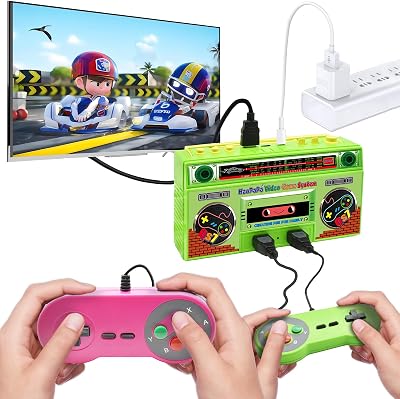 Game Console System Support 2 Players, Plug tv Games HDTV Output ,Parent-Child Game , Father and Son, Birthday Gifts Choice for ChildrenAdults
