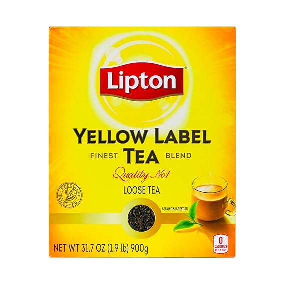 Lipton Yellow Label International Blend | Premium Tea |Black Tea | Rich Flavor for Traditional Chai | Loose Tea | 900 Grams (Pack of 1)