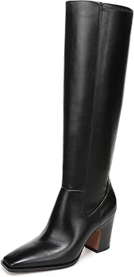 Franco Sarto Womens Jonie Mid Calf Boot Black Leather 9 M