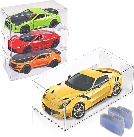 Hot Wheels 100pcs Clear Display Case Match Box Car Storage Case for 1/64 Scale Model Car Display Case Hot Wheels Dustproof Waterproof Toy Car Storage Display Box