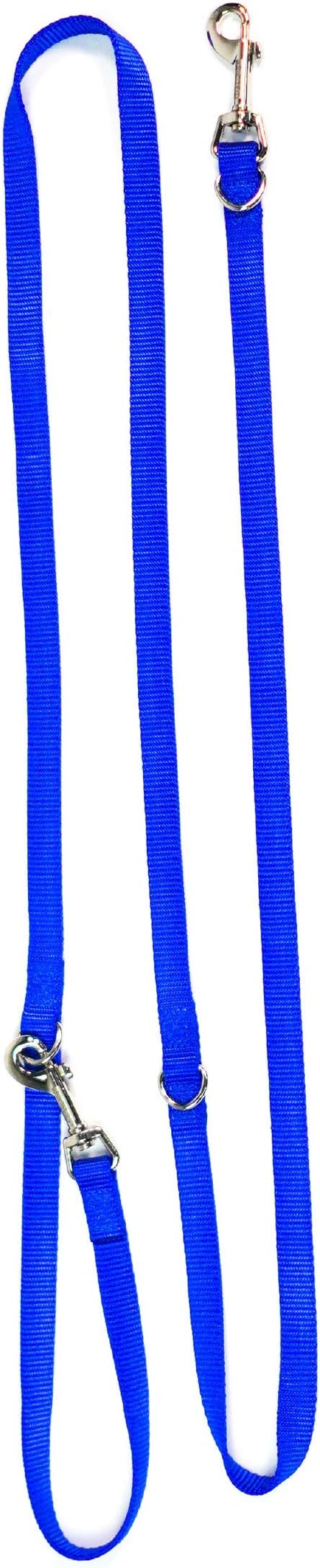 Blue-9 Multi-Function Hands Free Dog Leash, Double Attachment 6 Foot Adjustable Lead for Obedience, Running, and Agility Training, Made in The USA, Medium/Large, Blue