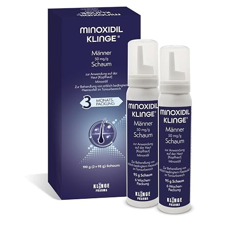 Men 50 mg/g Foam - For Treatment of Hereditary Hair Loss in Men for Use on the Skin Hormones Free and BHT Free 190 g