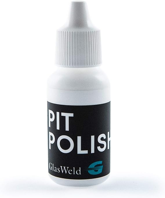 GlasWeld Pit Polish for Professional Windshield Repair - Polishing Compound to Improve Crack Repair, Glass Repair & Add Shine, Smoothness & Strong Finish to Car Window, Auto Glass Repair Kit - 15 ml