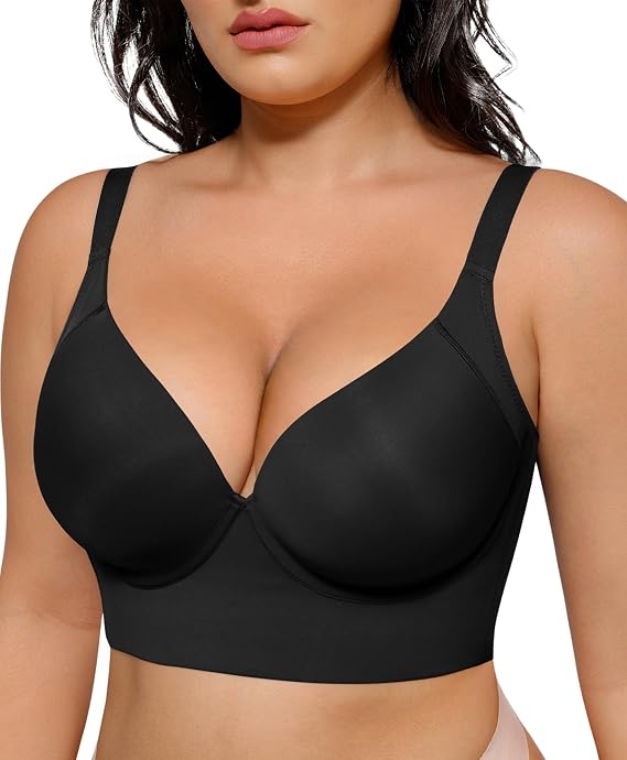 SHAPELLX Back Smoothing Bras Push Up Underwire Wide Side BRS Support Bras