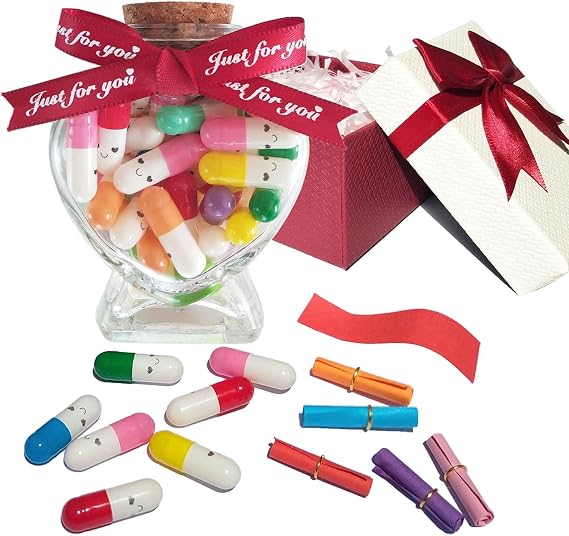 Capsule Letters with Gifts Box Love Pills Notes - Mixed Color Valentines Day Gifts