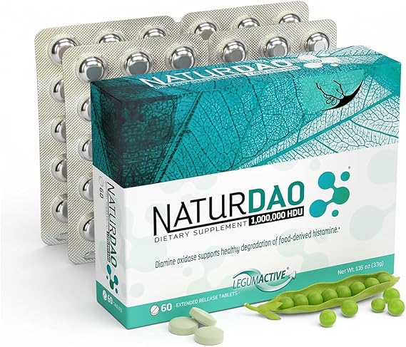 NATURDAO DAO enzyme 1,000,000 HDU per tablet - DAO Enzyme Supplement - Histamine Block - Diamine Oxidase - Food Intolerance - 60 Extended Release Tablets