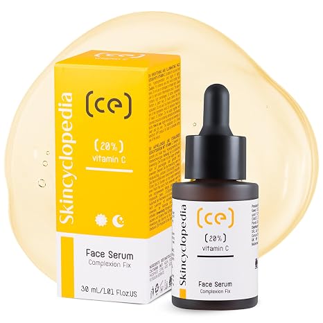 Skincyclopedia 20% Vitamin C Serum High Dosage Anti-Ageing Face Serum for a Young Face and Radiant Skin Brightening Skincare Highly Effective Face Care Gives Glow 30 ml