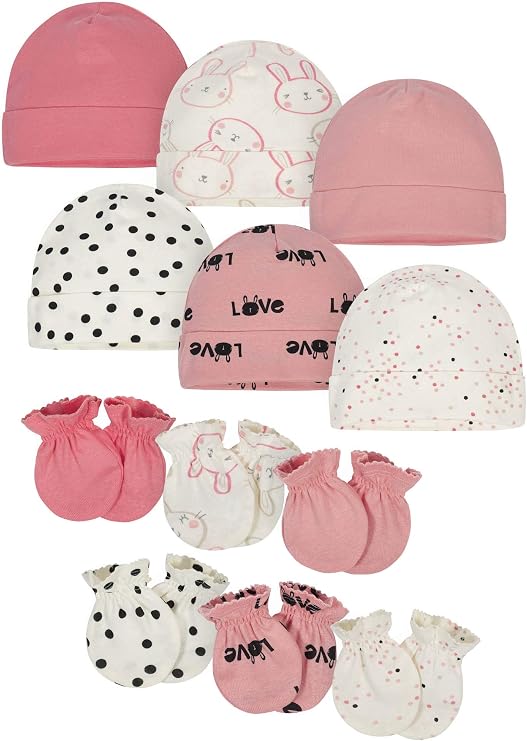 Onesies Brand Baby 12 Piece Cap and Mitten Set