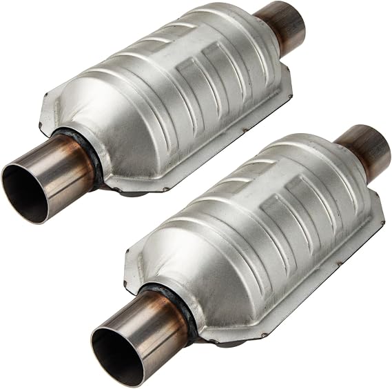 Torchtree 93241 Catalytic Converter For 2 inch Inlet/Outlet Universal, Stainless Steel High Flow Catalytic Convertor, Catalyst converter, 2pcs