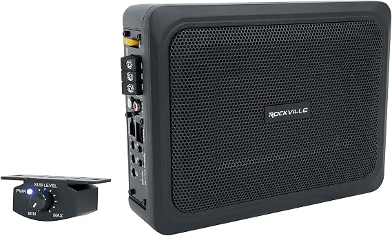 Rockville RW68CA 6x8 Slim Under-Seat Active Powered Truck/Car Subwoofer