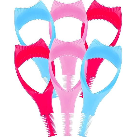 TecUnite 6 Pcs 3 in 1 Mascara Shield Guard Applicator, 3colors