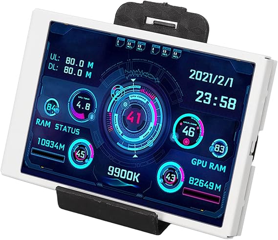 PC Temp Monitor, 320x480 PC Sensor Panel Display for Home(White)