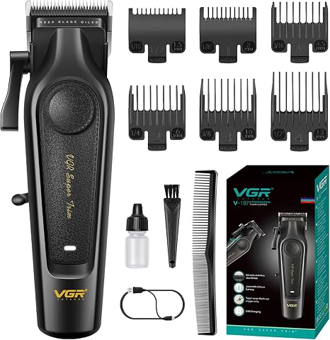 VGR 197 Professional Hair Trimmer with Adjustment Lever LED Indicator Light