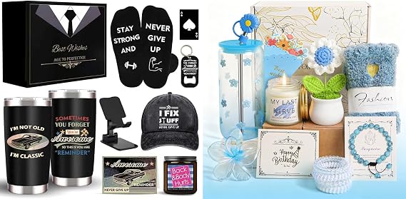 Birthday Gifts for Women and Men, Christmas Gifts Baskets for Teen Girls and Dad, Wife and Husband